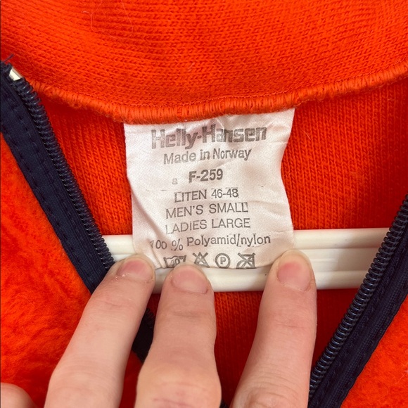 1970’s Helly Hansen Orange 1/4 Zip-Up Fleece - Picture 3 of 5